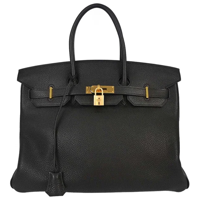 Hermès Black Togo Birkin 35 Handbag in Black Togo leather from AMORE Vintage Tokyo