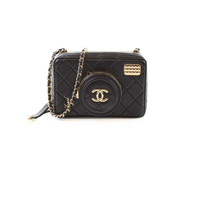 Chanel Coco Clip Camera Bag Quilted Lambskin Black Microchip in Black Lambskin from The Purse Affair