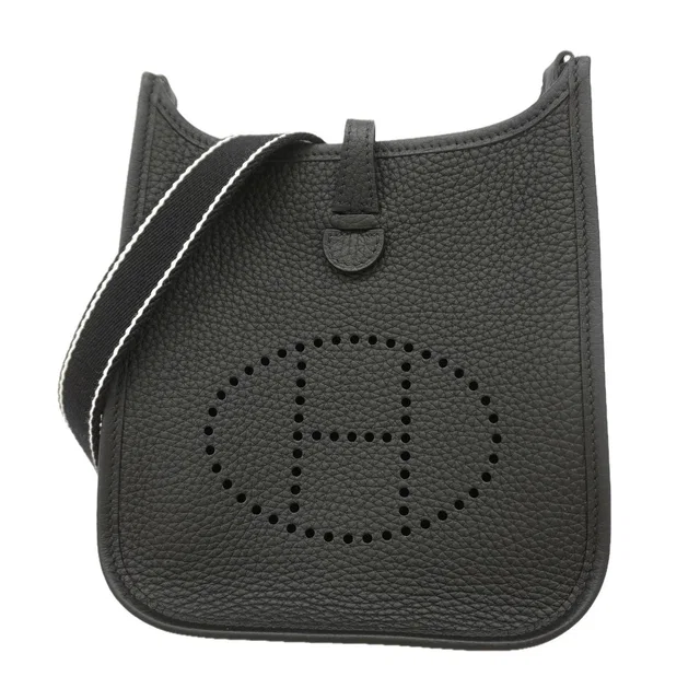 Hermès Shoulder Bag Evelyne TPM Taurillon Clemence Black Silver in Black Clemence leather from The Reluxe