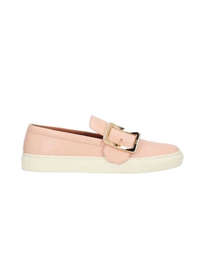 Bally Heska Soft Pink Leather Buckle Loafer Sneaker Flats Size 10.5 in pink|gold Leather from Poshmark
