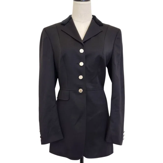 Hermès Vintage Sellier Buttons Velour Color Jacket Black 40 in Black from The Reluxe