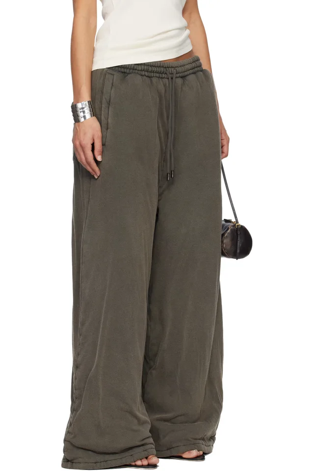 LU'U DAN Gray Wadded Bontans Sweatpants, photo 2 of 4 from SSENSE