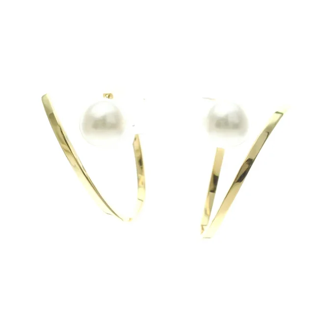 Tasaki Afine Earrings Pearl Yellow Gold (18K) Hoop Earrings Gold in Gold Yellow gold (18K) from Elady