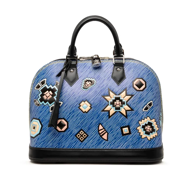 Blue Louis Vuitton Epi Denim Aztec Alma PM Satchel in Blue Denim from Designer Revival, photo 1 of 1