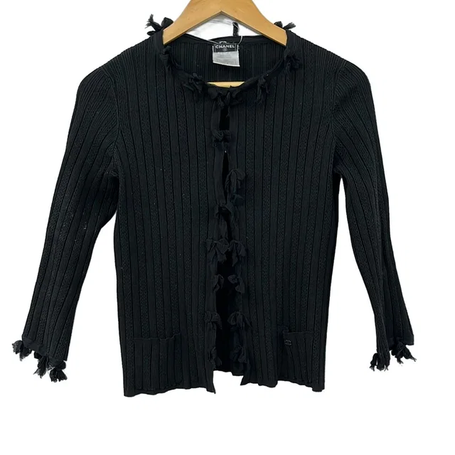 Chanel Cardigan M Black Long Sleeve 38 in Black from The Reluxe