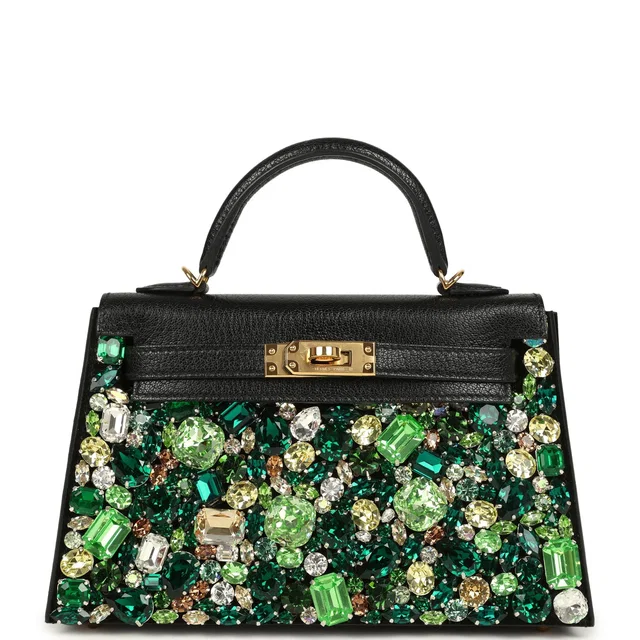 Bag Bestie x LeBag Paris Green Emerald Swarovski Crystal Cover in Green Suede from Madison Avenue Couture