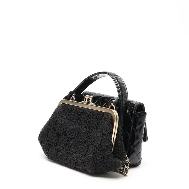 Chanel Patent Leather and Lace Mini Kiss Lock Double Sided Bag in Patent leather from A Retro Tale, photo 3 of 15