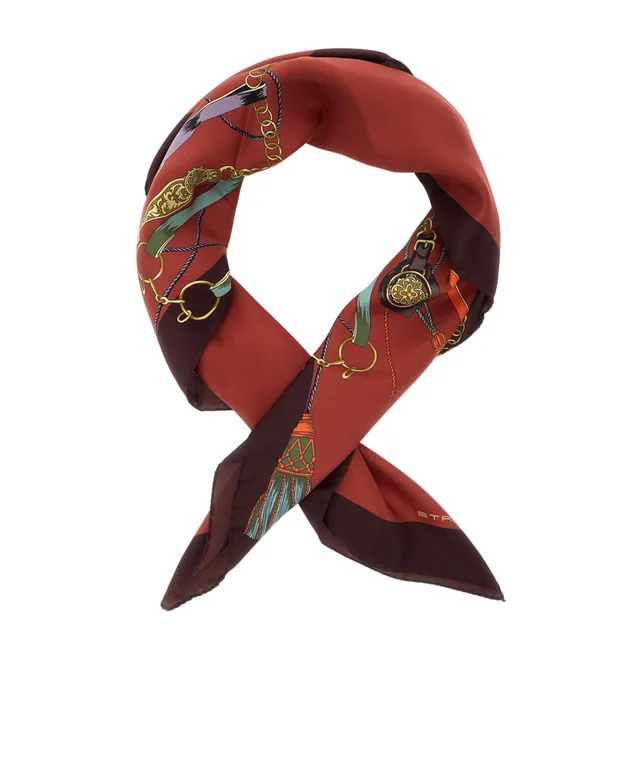 Etro silk scarf with charm motif, photo 2 of 5 from SENSER