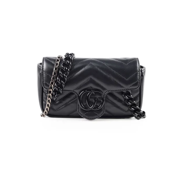 Gucci Marmont Super Mini Belt Bag So Black in Black Leather from The Purse Affair