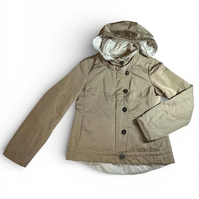 Y2k Max Mara Weekend Reversible Jacket Removable Hood Collar Beige 6 Neutral in brown|neutral from Poshmark