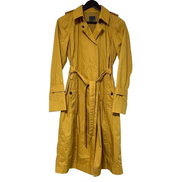 Fendi Trench Coat Spring 38 Mustard Yellow in Yellow Silk from The Reluxe