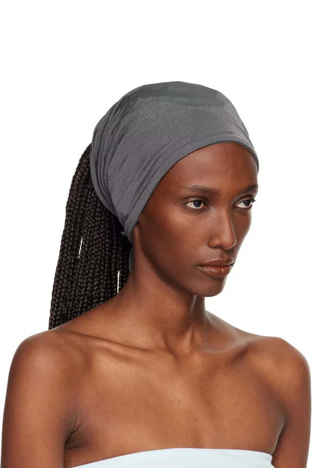 BAMBOU ROGER KWONG Gray Jersey Head & Neck Warmer, photo 2 of 3 from SSENSE