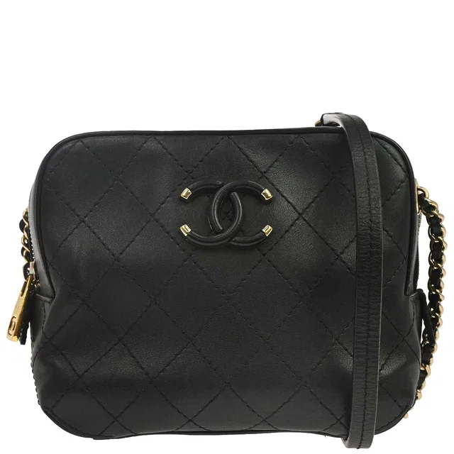 Chanel 2019 Black Calfskin Camera Bag Shoulder Bag in Black Calfskin from AMORE Vintage Tokyo