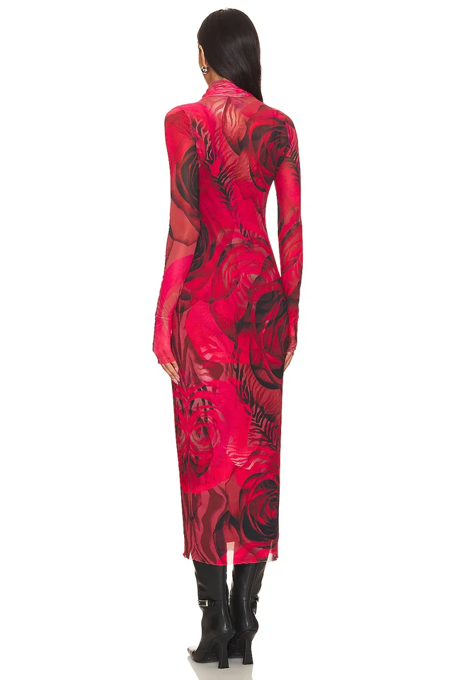 AFRM Shailene Dress in Placed Large Rose, photo 3 of 3 from REVOLVE (Canada)