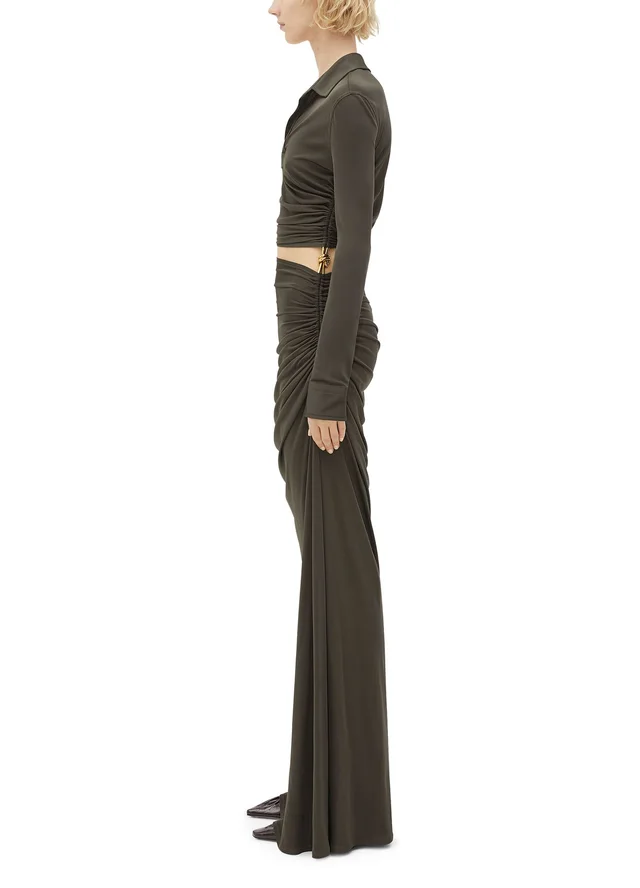 BOTTEGA VENETA Long flowing dress in viscose in Green 100% viscose, photo 6 of 7 from 24S (Canada)