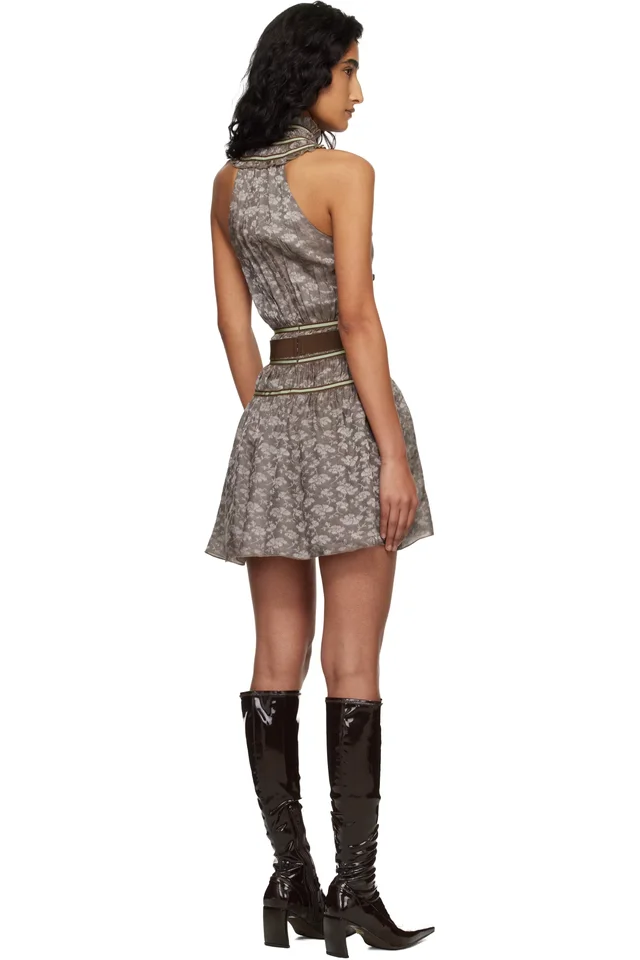 KNWLS Brown Freya Minidress, photo 3 of 4 from SSENSE