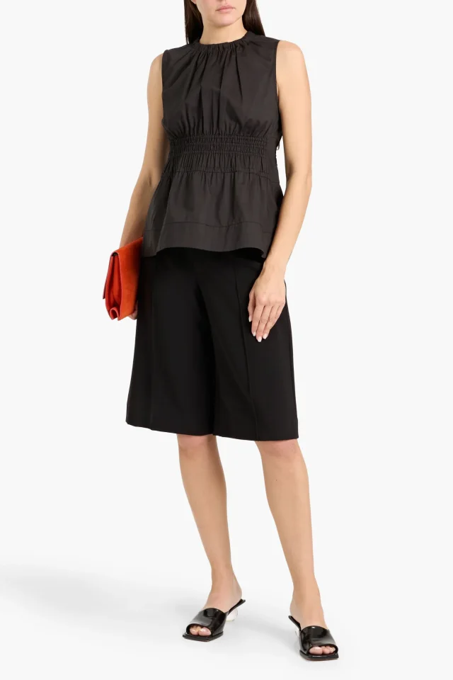 Proenza Schouler Birdie Shirred Cotton-Poplin Top, photo 2 of 4 from THE OUTNET