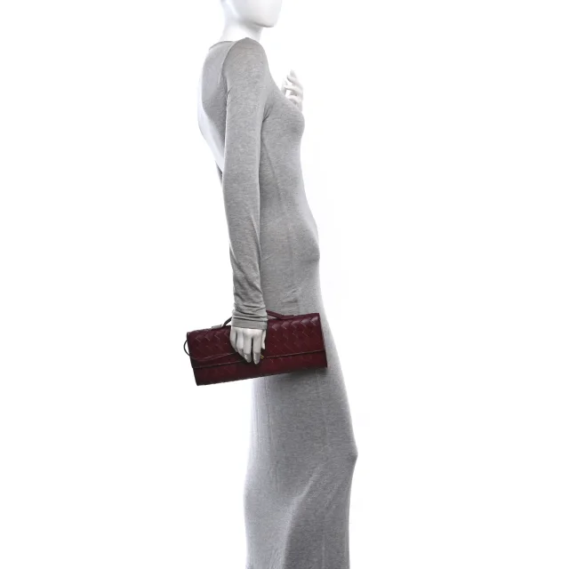 Bottega Veneta Nappa Intrecciato Long Andiamo Top Handle Clutch Barolo in Nappa leather from FASHIONPHILE, photo 2 of 11