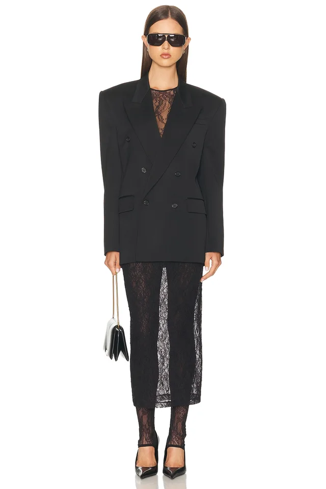 WARDROBE.NYC Lace Stirrup Legging in Black, photo 2 of 2 from FWRD