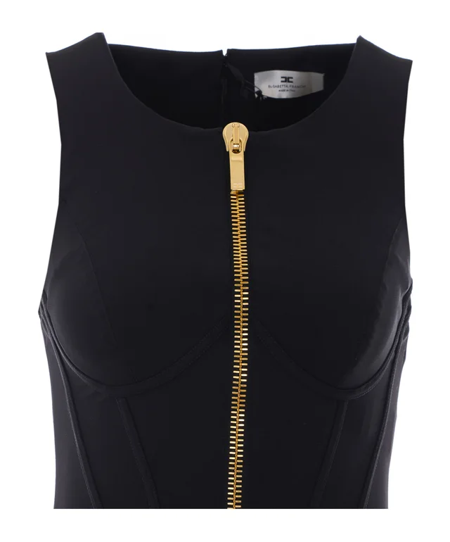 Elisabetta Franchi Zip-Front Sleeveless Dress, photo 4 of 4 from SENSER