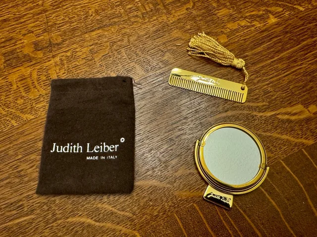 Judith Leiber Vintage Set Of Mirror And Fine Comb With Pouch in gold from Poshmark
