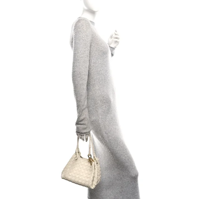 Bottega Veneta Nappa Intrecciato Small Parachute Shoulder Bag Sea Salt in Nappa leather from FASHIONPHILE, photo 2 of 8