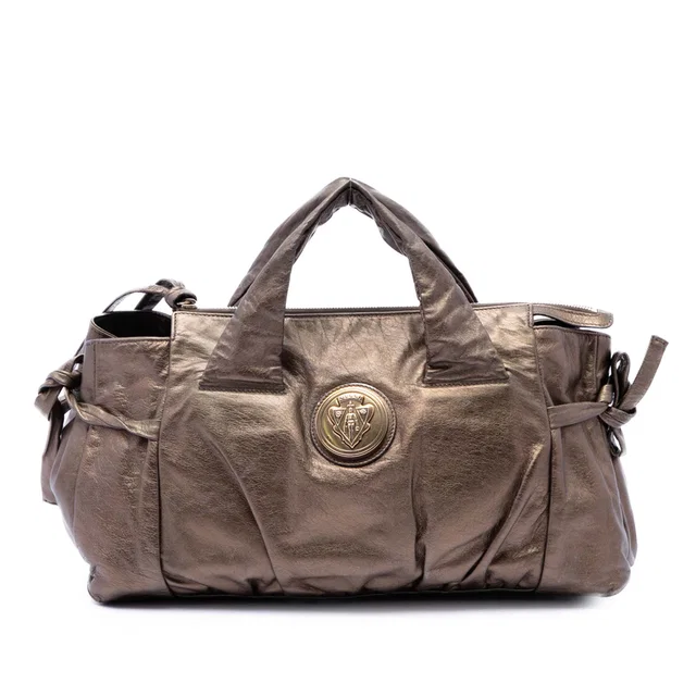 Brown Gucci Metallic Calfskin Hysteria Handbag in Brown Calfskin from Designer Revival