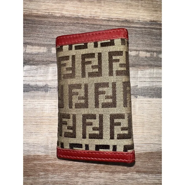 Fendi Key Case Key Holder Zucca Leather Canvas Authentic With Coa in brown|red Canvas from Poshmark, photo 3 of 13