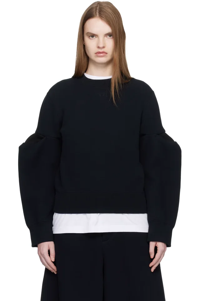 sacai Black Sponge Sweat Pullover Sweatshirt, image 1 of 1 from SSENSE