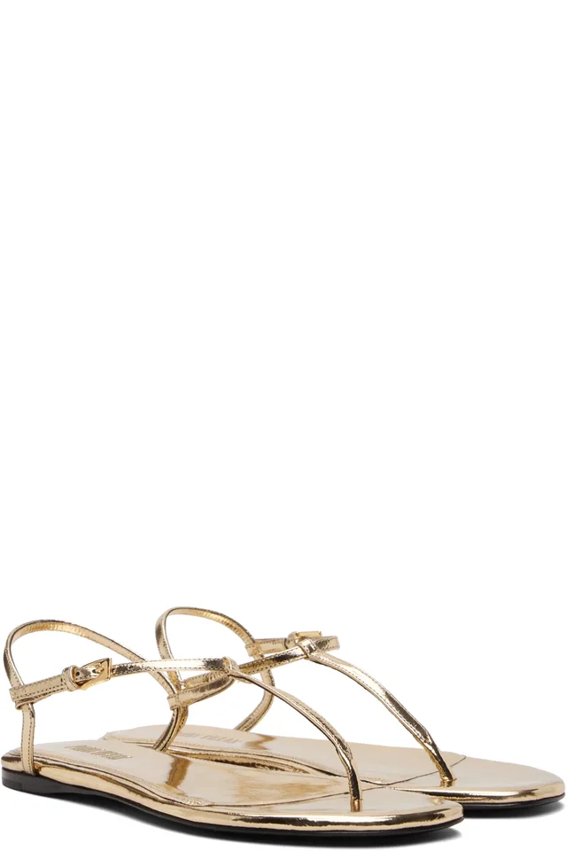 Paris Texas Gold Montecarlo Flat Sandals, photo 4 of 5 from SSENSE