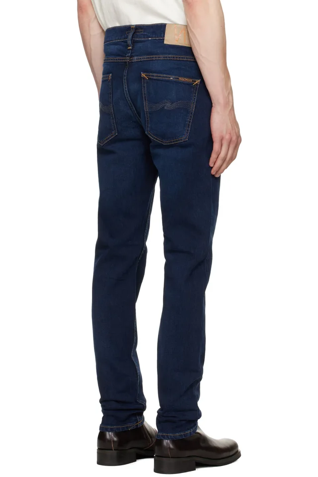 Nudie Jeans Navy Lean Dean Jeans, photo 3 of 4 from SSENSE