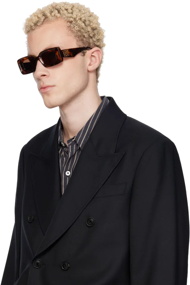 LOEWE Brown Rectangular Sunglasses, photo 4 of 4 from SSENSE