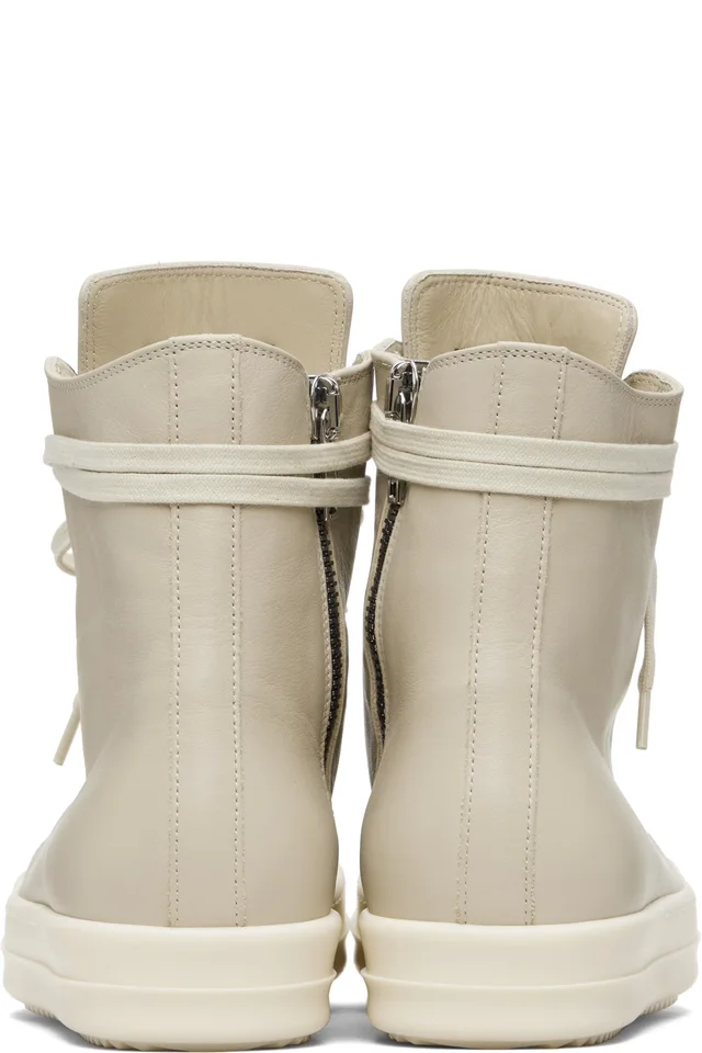 Rick Owens Beige Temple Sneakers, photo 2 of 5 from SSENSE