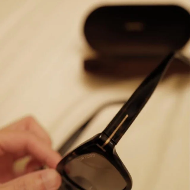 Tom Ford Men's Sunglasses - Brown/Black in black|brown|red from Depop, photo 6 of 8