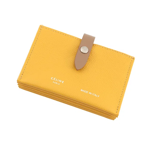 Celine Accordion Card Case Yellow104323 Leather in Leather from GALLERY RARE