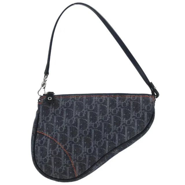 Dior 2005 Navy Denim Trotter Saddle Handbag in Navy Denim from AMORE Vintage Tokyo