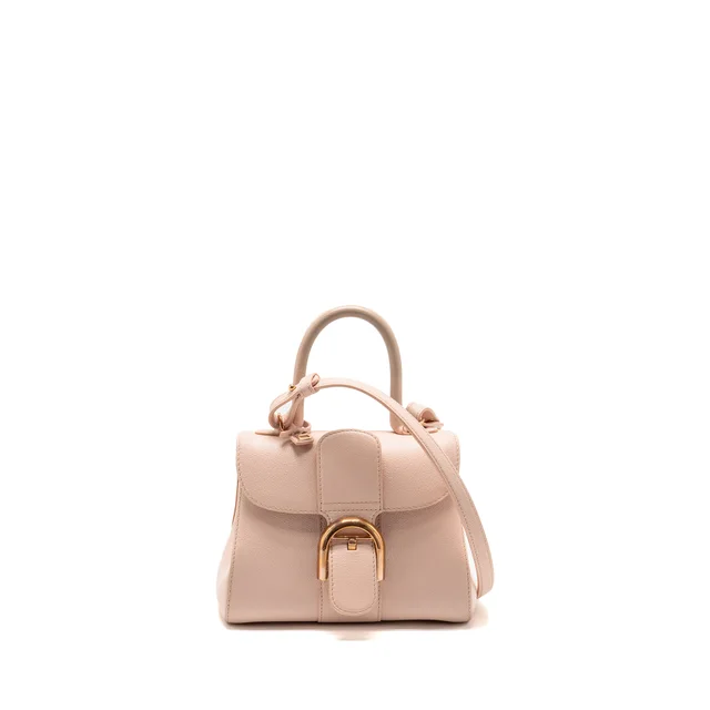 Delvaux mini brilliant bag grained calfskin light pink RGHW in Pink Caviar leather from EMIER