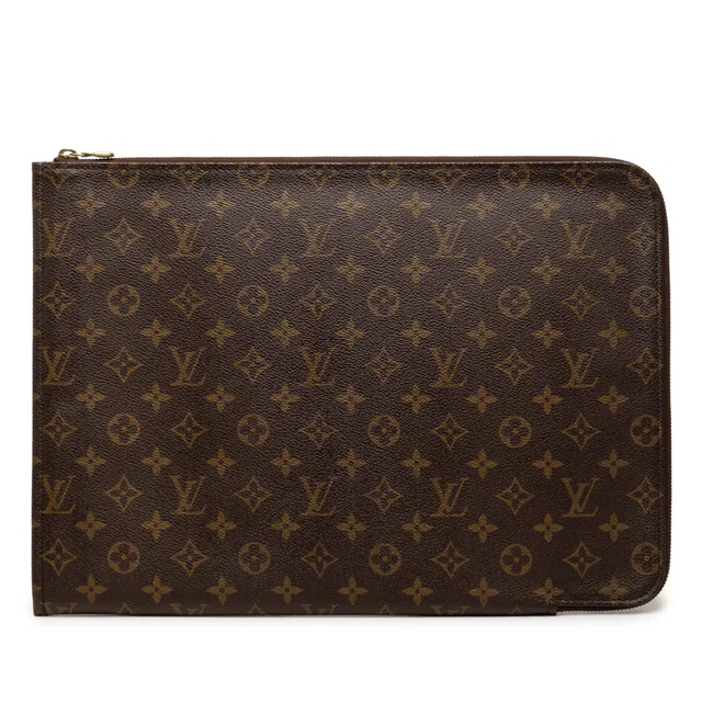Brown Louis Vuitton Monogram Poche Documents Portfolio Business Bag in Brown Coated canvas from Designer Revival