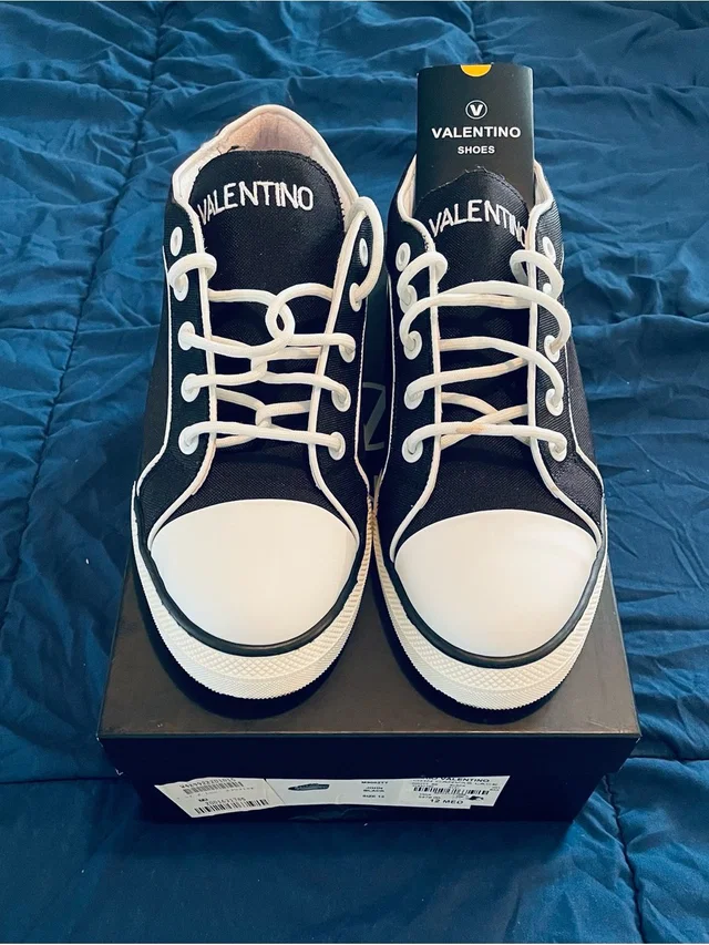 Valentino Garavani Canvas Low-Top Sneakers in black|white Canvas from Poshmark