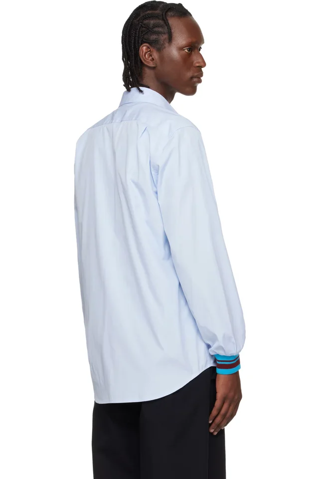 Dries Van Noten Blue Poplin Shirt, photo 3 of 4 from SSENSE