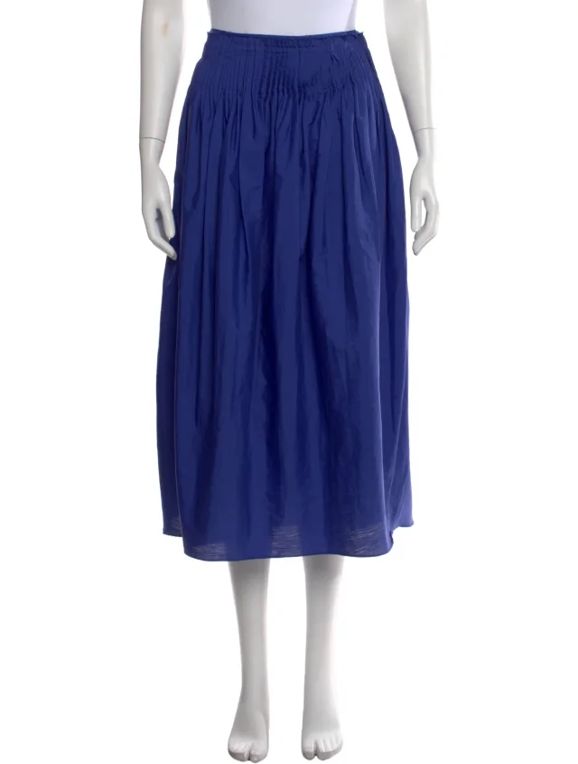 The Row Pleated Accents Midi Length Skirt in blue from The RealReal