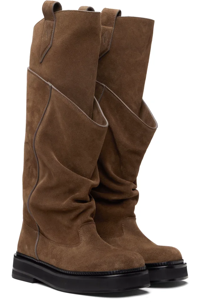 The Attico Tan New Robin Passeggiata Combat Boots, photo 4 of 5 from SSENSE