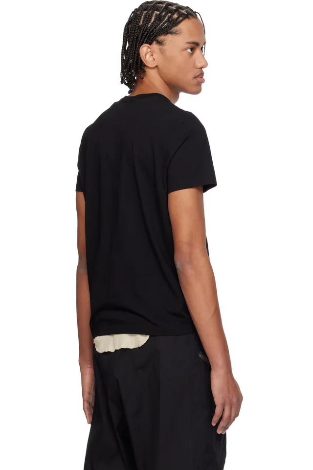Rick Owens Black Temple Short Level T-shirt, photo 3 of 4 from SSENSE