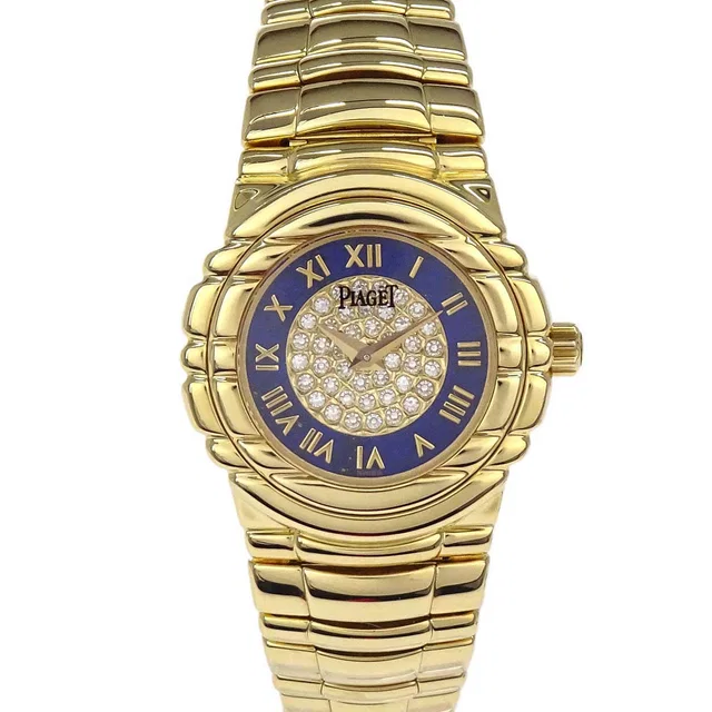 Piaget Tanagra 24mm Lapis-lazuli Ref.1631M401D Quartz Watch 18KYG from AMORE Vintage Tokyo