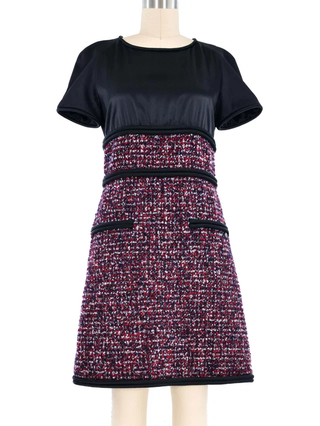 Chanel Silk And Tweed Dress in Tweed from Arcade Vintage