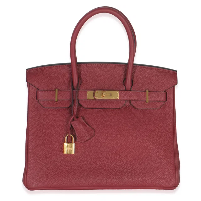 Hermès Rouge Grenat Togo Birkin 30 Ghw Red Leather Handbag in Red Togo leather from HEWI