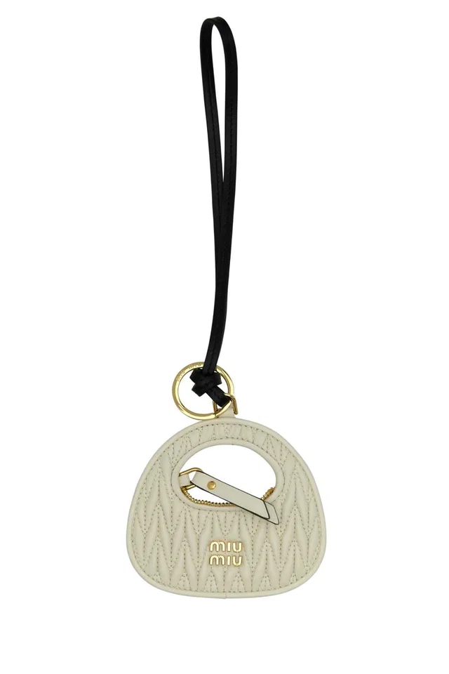 Miu Miu Aventure Key Case — White Agnello Keychains in White Lambskin from HEWI