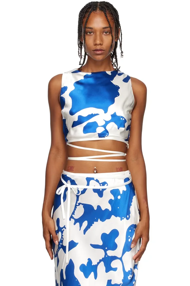 SIR. Blue Esme Tank Top, image 1 of 1 from SSENSE