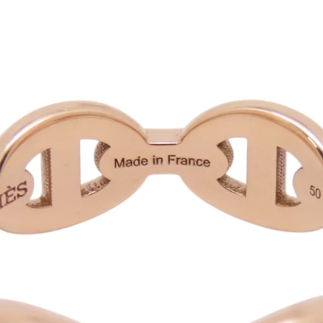 Hermès Chaine d'Ancre Anchene Ring Size 50/#10 18K Pink Gold in Pink from GALLERY RARE, photo 12 of 15