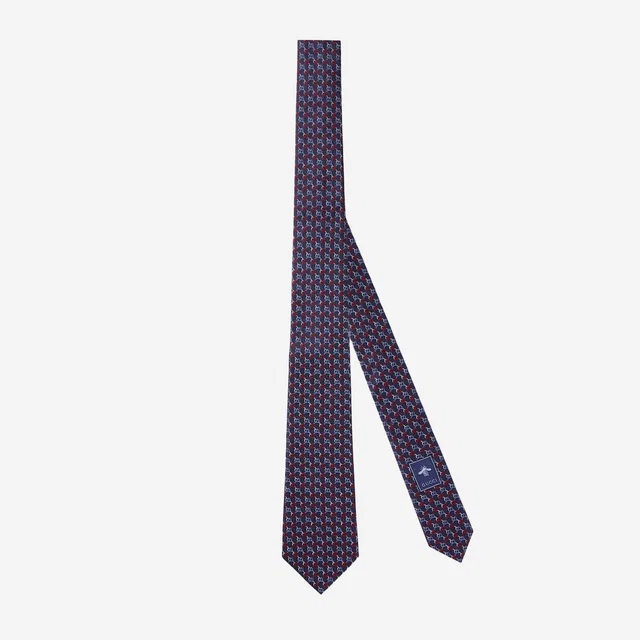 Gucci Gg Jacquard Silk Necktie — Navy Neckties in Navy Silk from HEWI
